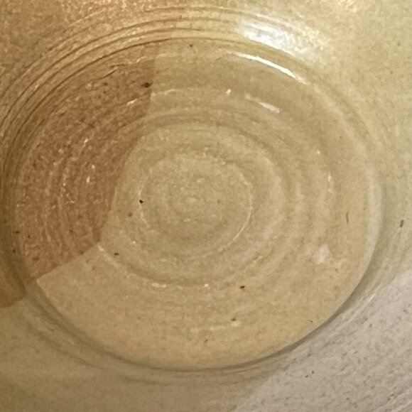 Speckled Brown and Tan Pottery Bowl 11.5" Diameter Rustic Handmade Stamped - Picture 7 of 15